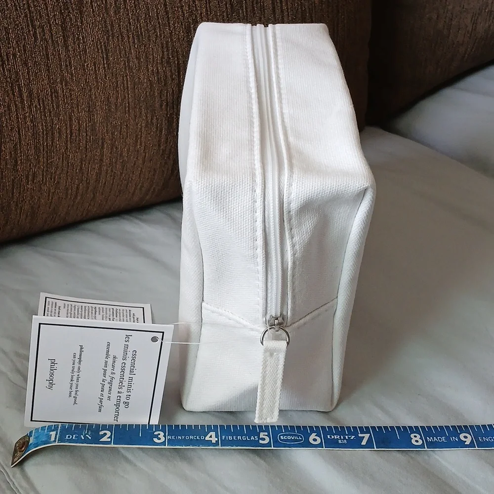 Philosophy White Toiletry Bag with Minimalist Design